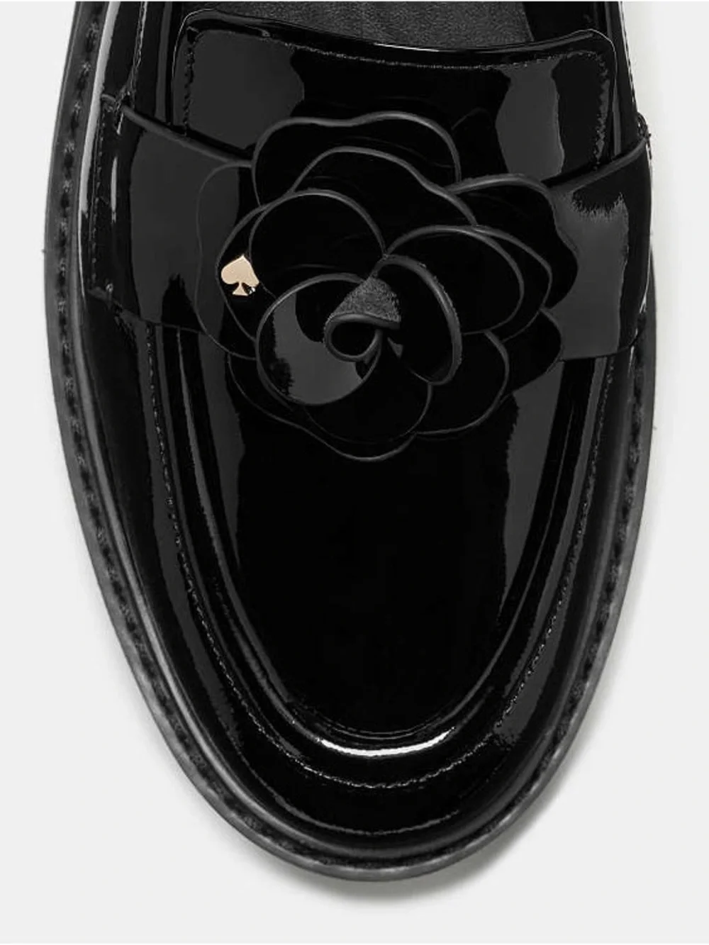 New kate spade Black Flora Lug Loafer